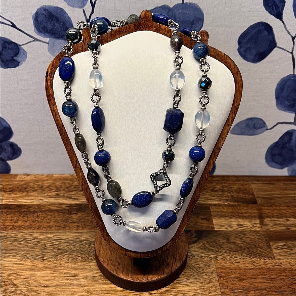 David Yurman Ultramarine lapis and midnight melange Diamond necklace